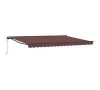 HETFTJN Store Rétractable 5 × 3,5 m, Auvent Terrasse avec Télécommande et Manivelle, Structure en Aluminium et Acier, Fixation Murale, Couleur Marron et Anthracite