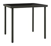 HETFTJN Table à Manger d'Extérieur Carrée 80x80x72 cm - Table de Jardin en Verre Trempé et Acier Anthracite - Idéale pour Terrasse, Balcon, Patio et Repas en Plein Air