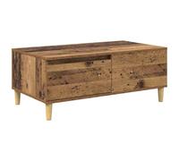 HETFTJN Table Basse avec Rangement, Table de Salon Moderne avec Tiroir et Étagère, 90 x 50 x 35 cm, Bois d'Ingénierie Robuste, Style Minimaliste pour Salon, Couleur Bois Ancien