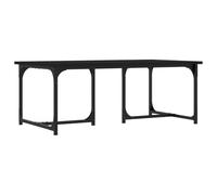 HETFTJN Table Basse de Salon Rectangulaire, Table d'Appoint Design Moderne avec Structure en Métal Robuste et Plateau en Bois d'Ingénierie, 90 x 50 x 35 cm, Noir