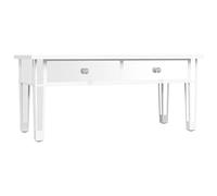 HETFTJN Table Basse Miroir 106x45x45 cm, Table de Salon rectangulaire avec 2 tiroirs, Meuble d'appoint Design en Bois d'ingénierie et Verre Miroir pour Salon et séjour
