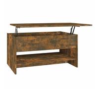 HETFTJN Table Basse Relevable avec Espace de Rangement, Table de Salon Modulable en Bois d'Ingénierie, Design Moderne, Chêne Fumé, 80 x 50 x 40 cm