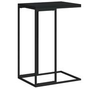 HETFTJN Table d'appoint en Forme de C, Bout de canapé Moderne pour Salon, Table auxiliaire Robuste en Bois d'ingénierie et Fer, Design Gain de Place, Noir, 40 x 30 x 59 cm
