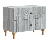 HETFTJN Table de Chevet avec 2 Tiroirs, Cabinet de Chevet Moderne en Bois d'Ingénierie, Commode Basse et Bout de Canapé pour Chambre ou Salon, Sonoma Gris, 62 x 34,5 x 48 cm