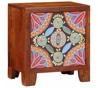 HETFTJN Table de Chevet en Bois d'Acacia Massif 40x30x45 cm, Table de Nuit avec Grand Espace de Rangement et Pieds en Bois, Petit Meuble d'Appoint pour Chambre, Marron Miel
