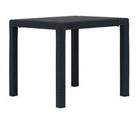 HETFTJN Table de Jardin en Plastique Aspect Rotin - Table d'Extérieur Carrée pour Repas en Plein Air sur Terrasse, Balcon et Camping - 79 x 79 x 72 cm, Anthracite