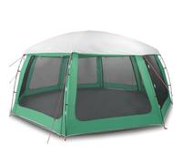 HETFTJN Tente de Piscine Dôme de Piscine Rond 690x690x280 cm, Grand Abri de Jardin avec Toit Amovible et 6 Parois en Maille, Tente pour Piscines Hors Sol jusqu'à 549 cm, Vert d'eau