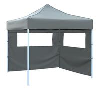 HETFTJN Tente de Réception Escamotable 3x3 m, Tonnelle Pliante avec 2 Parois Latérales, Structure en Acier et Toit en Oxford, Barnum pour Fête et Jardin, Anthracite