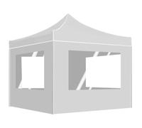 HETFTJN Tente de Réception Pliable 2x2 m avec Parois Latérales et Fenêtres, Barnum Pliant en Alliage d'Aluminium et Tissu Oxford, Tonnelle pour Événements Extérieurs, Blanc