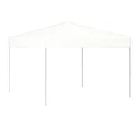 HETFTJN Tente de Réception Pliable 3x3 m, Tonnelle de Jardin Pliante 292x292 cm avec Cadre en Acier et Toit en Oxford, Barnum de Fête pour Camping, Pique-Nique et Barbecue, Blanc