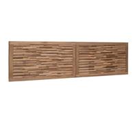 HETFTJN Tête de Lit 160 cm en Bois de Teck Massif, Tête de Lit Murale Design 3D, Décoration de Chambre Style Rustique et Moderne, Naturel, Fixations Incluses
