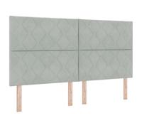 HETFTJN Tête de Lit 180 cm, Revêtement Velours Gris Clair, Design Moderne et Ajustable, Structure en Bois Solide, Tête de Lit Chic pour Lit Double, 180 x 128 cm