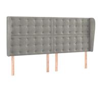 HETFTJN Tête de Lit avec Oreilles, Design Classique en Velours Gris Clair, Hauteur Réglable, Rembourrage en Mousse pour Soutien Dossier, Dimensions 163x23x118/128 cm, Élégante pour Chambre