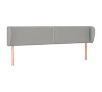HETFTJN Tête de lit avec Oreilles, Tête de lit en Tissu Gris Clair avec Rivets décoratifs, Design élégant et Hauteur réglable, Soutien Dorsal Confortable, 203 x 23 x 78/88 cm