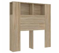 HETFTJN Tête de lit avec Rangement 100 cm, Meuble de bibliothèque en Bois d'ingénierie, Chêne Sonoma, Tête de lit Murale avec Compartiments, 100x18,5x102,5 cm
