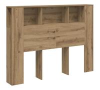 HETFTJN Tête de Lit avec Rangement 140 cm, Bibliothèque de Lit en Bois d'Ingénierie, Design Gain de Place, Finition Chêne Artisanal, 140 x 18,5 x 102,5 cm