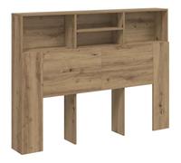 HETFTJN Tête de Lit avec Rangement 140x19x103,5 cm, Armoire de Lit 4 Compartiments en Bois d'Ingénierie, Bibliothèque de Chambre au Style Contemporain, Chêne Artisanal
