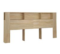 HETFTJN Tête de lit avec Rangement, Bibliothèque de lit en Bois d'ingénierie, Meuble de Chambre Moderne, Couleur chêne Sonoma, Dimensions 220 x 18,5 x 104,5 cm, Solution Gain de Place pour lit Adulte