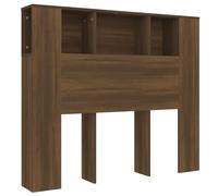 HETFTJN Tête de Lit avec Rangement, Bibliothèque Murale pour Chambre, Bois d'Ingénierie, Couleur Chêne Marron, 120 x 18,5 x 102,5 cm, Meuble Organisateur