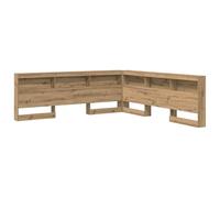 HETFTJN Tête de lit avec Rangement, Tête de lit bibliothèque avec étagères et Station de Charge, Design Moderne en Bois d'ingénierie, Couleur Chêne Artisanal, 217,5 x 217,5 x 76,5 cm