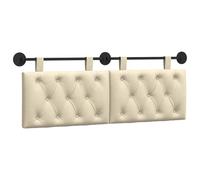 HETFTJN Tête de lit Suspendue 130x55 cm, Panneaux muraux capitonnés en Tissu Crème, Dossier Mural rembourré avec système de Fixation, Design Moderne pour Chambre ou Salon, Économie d'espace