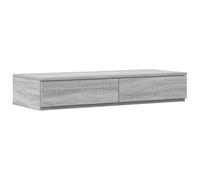 HETFTJN Tiroir de Lit avec 2 Tiroirs Gris Sonoma 75 x 36,5 x 16,5 cm, Marchepied de Lit en Bois d'Ingénierie et Table de Chevet Basse, Meuble de Rangement Design pour Chambre