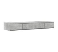 HETFTJN Tiroirs de Lit avec 4 Tiroirs à Pression en Bois d'Ingénierie, Marchepied et Banc de Lit Multifonctionnel, Table de Chevet Moderne, Gris Béton, 120 x 36,5 x 16,5 cm