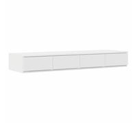 HETFTJN Tiroirs de Lit Blancs 120 x 36,5 x 16,5 cm en Bois d'Ingénierie, Rangement Bas avec 4 Tiroirs Tactiles, Marchepied de Lit ou Banquette pour Chambre Minimaliste Moderne