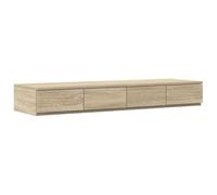 HETFTJN Tiroirs de Lit Chêne Sonoma 120x36,5x16,5 cm, Rangement Bas en Bois d'Ingénierie avec 4 Tiroirs Tactiles, Meuble Bout de Lit Double Usage Banc et Marchepied
