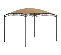 HETFTJN Tonnelle de Jardin 3x4x2,65 m Belvédère avec Structure en Acier et Toile Polyester 180 g/m², Barnum pour Événements en Plein Air, Repas et Barbecue, Couleur Taupe