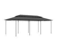 HETFTJN Tonnelle de Jardin 6x3m Belvédère Réception Tente de Fête Cadre Acier Tubulaire Toit Polyester pour Mariage Barbecue Camping Evénements Plein Air Anthracite