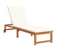 HETFTJN Transat en Bois d'Acacia Massif 202 x 53 x 89 cm, Bain de Soleil Marron avec Dossier Réglable pour Jardin et Terrasse, Chaise Longue de Détente d'Extérieur Moderne
