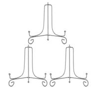 Hetoco 8 Pouces Argenté chevalets Porte Assiette Présentoirs Décoratifs en pour Photo, Cadres pour Image, Assiettes décoratives, Tableaux et pièces d’Art.(Paquet de 3)