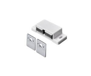 Hettich 89259 Lot de 2 loqueteaux magnétiques à visser en plastique Blanc 2 x 2-3 kg 13,3 x 58,3 x 20,8 mm
