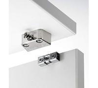 Hettich 9220211 Lot de 4 ferrures de raccordement trapèze pour meubles, dimensions 15,8 x 40 x 20,5 mm, zinc moulé sous pression, nickelé, pour relier paroi latérale/plaque de recouvrement etc.)