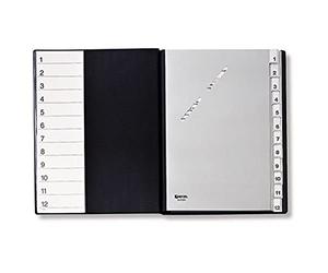 HETZEL Trieur avec 12 compartiments Plastique A4 Noir