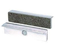 Heuer Mâchoires d'étau (mâchoires de protection à angle droit, parallèle, aimants spéciaux intégrés, compatible avec étau 180 mm ; matériau : aluminium ; feutre) 113180