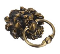 Heurtoir à Poignée de Lionceau Style Vintage, en Alliage de Zinc | Finition Argenté Antique, Grosse Anse Annulaire, Motif Protecteur Symbolique, pour Porte D’entrée et Tiroirs