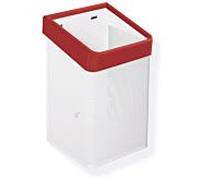 Hewi 477 corbeille à papier 477.05.2001233 feuille perforée blanc, rubinrot , pour sacs de 60 l