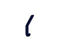 Hewi 477 patère 477.90.07150 hauteur: 165 mm, bleu acier, avec entretoise