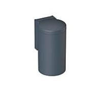 Hewi 477 poubelle 477.05B30092 340x210mm, avec couvercle à charnière, commande au genou, mat, gris anthracite