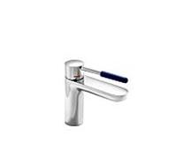 Hewi AQ mitigeur lavabo AQ1.12M1024050 chromé, poignée bleu acier, ronde, saillie 159 mm
