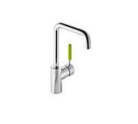 Hewi AQ mitigeur lavabo AQ1.12M1064074 Poignée vert pomme, tube rond, saillie 187mm, chromée
