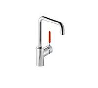 Hewi AQ mitigeur lavabo corail, tube rond, saillie 187mm, chromé