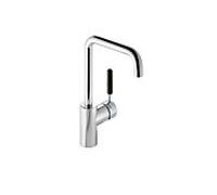 Hewi AQ mitigeur lavabo AQ1.12M1064090 Poignée noir jais, tube rond, saillie 187mm, chromée