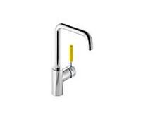Hewi AQ mitigeur lavabo poignée senfgelb , tube rond, saillie 187mm, chromée
