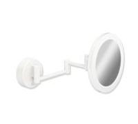 Hewi LED miroir cosmétique 950.01.26002 d= 200mm, 5x, beleuchtet , mat blanc enduit