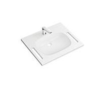 Hewi M40 set de lavabo en fonte minérale 950.19.034 65x55cm, blanc , avec électronique mitigeur lavabo AQ1.12S21040
