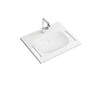 Hewi M40 vasque en fonte minérale 950.19.04099 65x55cm, avec mitigeur lavabo AQ1.12M10640, blanc pur