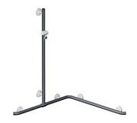 Hewi main courante de System 800 K match0 950.35.3209192 1250mm, support de douche, supports et rosaces blanc de sécurité, gris anthracite